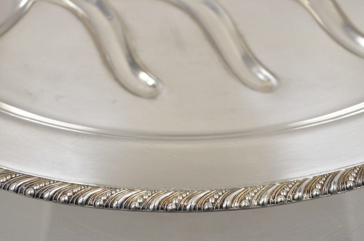 Vintage English Regency Silver Plate Oval Meat Cutlery Serving Platter Tray