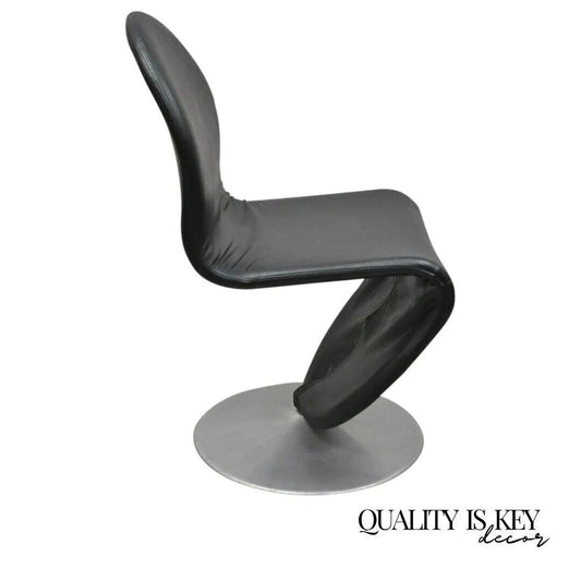 Vintage Verner Panton 1-2-3 System Fritz Hansen Mid Century Black Dining Chair