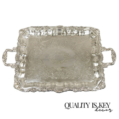 Sheridan Taunton EP Brass Silver Plated Victorian Rectangle Serving Platter Tray