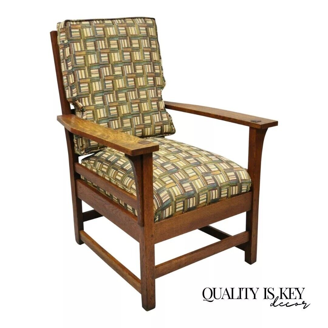 L & JG Stickley Mission Oak Arts & Crafts Lounge Arm Chair Spring Seat Cushion