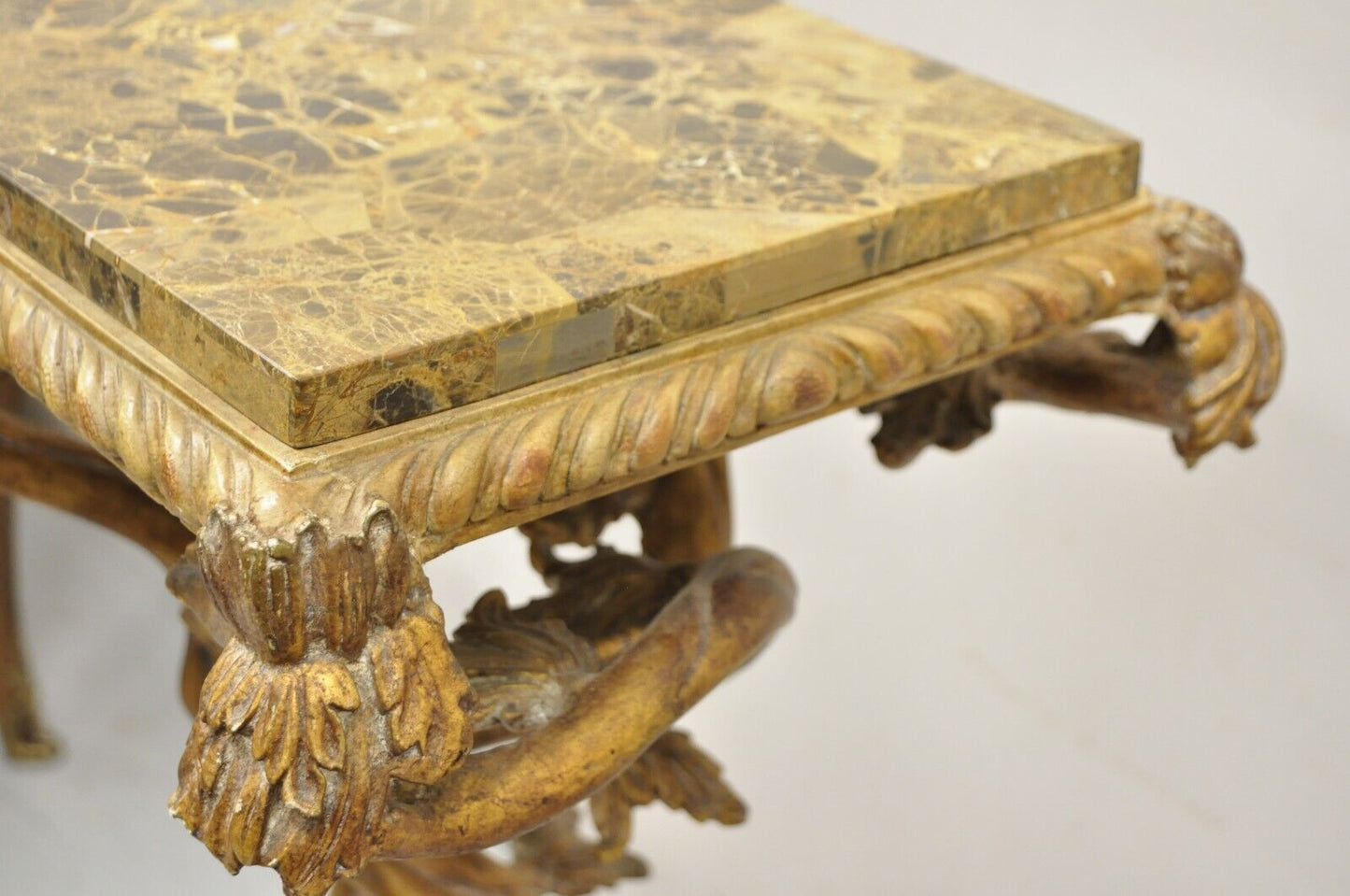 Maitland Smith Italian Grotto Style Branch and Bird Figural Pedestal Side Table