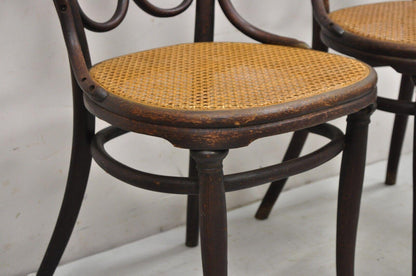 Antique Michael Thonet #4 Bentwood & Cane Cafe Daum Bistro Dining Chair - a Pair