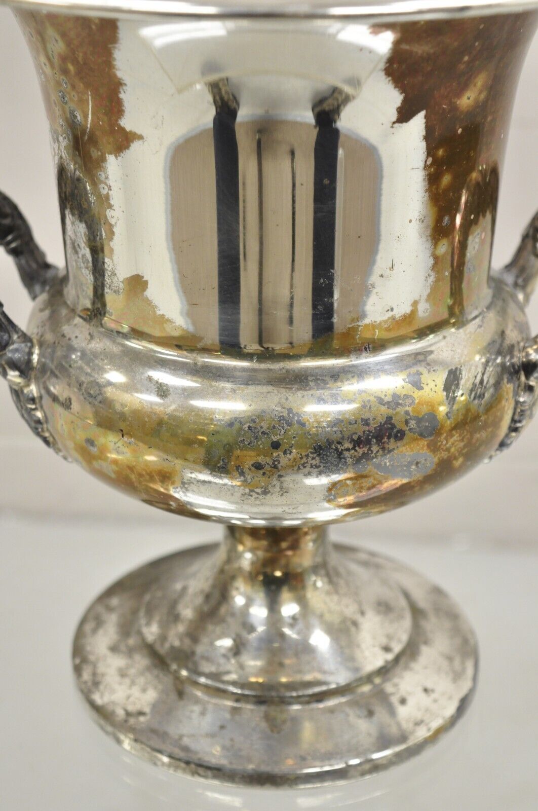 Vintage Trophy Cup Worn Silver Plated Champagne Chiller Ice Bucket by Bristol