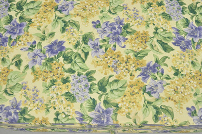 Traditional Oversized Storage Ottoman Yellow and Blue Floral Custom Upholstered