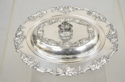 Vintage Victorian Silver Plated Oval Covered Vegetable Dish Serving Platter