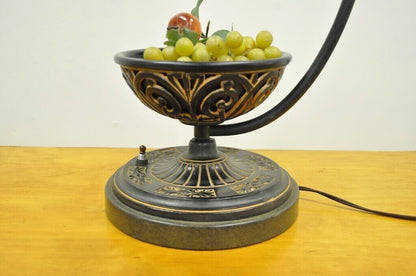 Vintage Italian Style Scrolling Metal Hanging Lantern Fruit Bowl Table Lamp