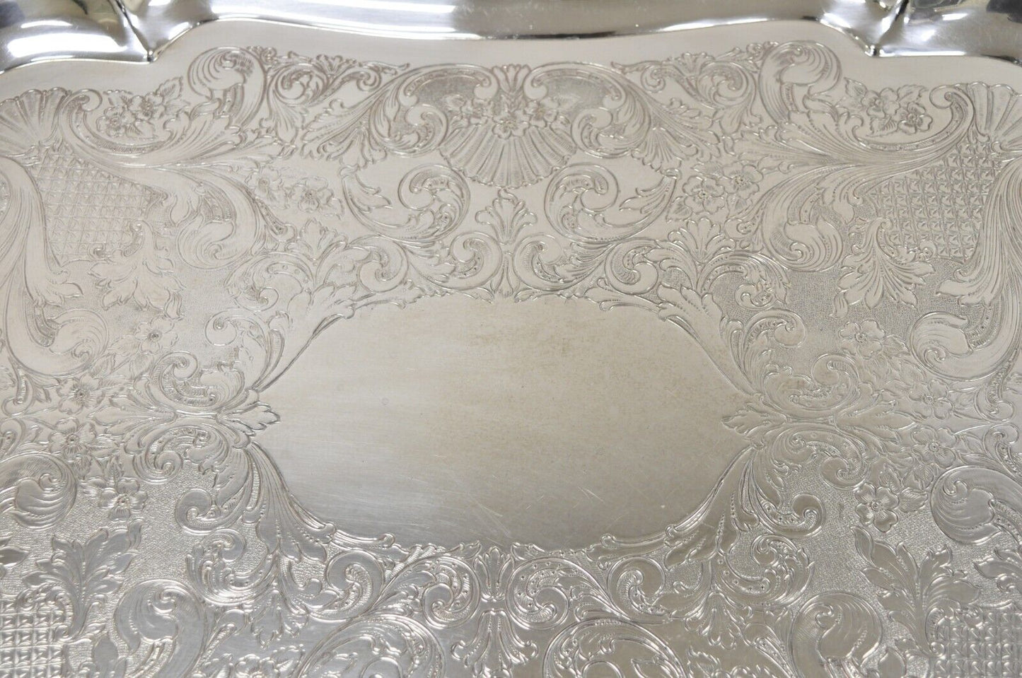 Community Ascot 0316-10 Silver Plated Ornate Twin Handle Serving Platter Tray