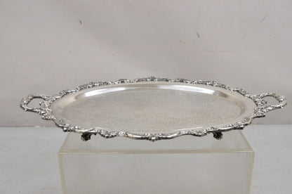 Vintage Old English Silver Plate Poole Silver Plated Oval Serving Platter Tray