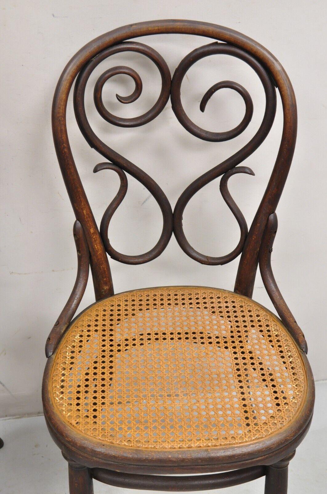 Antique Michael Thonet #4 Bentwood & Cane Cafe Daum Bistro Dining Chair - a Pair