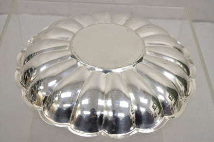 Vintage Eales Modern Scalloped Rim Silver Plated Round Fruit Bowl Platter