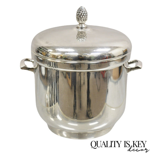 Vintage Sheffield Silver Co. Mid Century Modern Silver Plated Lidded Ice Bucket