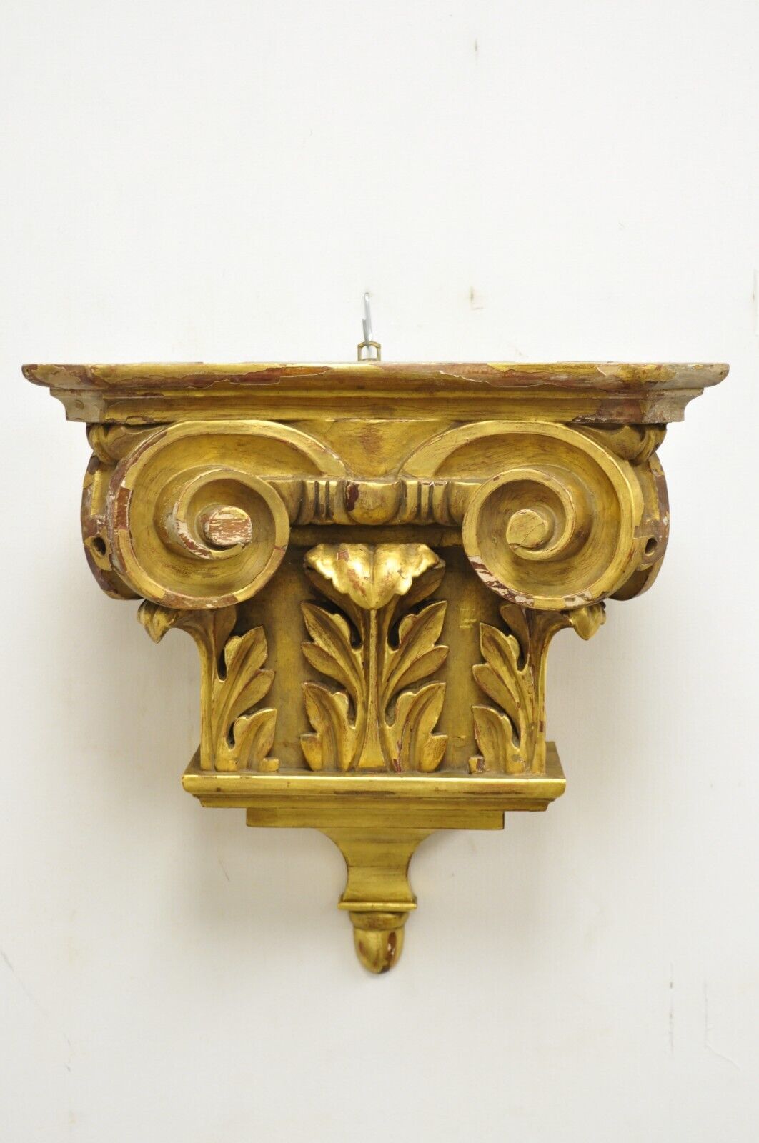 Antique Gold Giltwood French Louis XV Style Wooden Acanthus Corbel Wall Bracket