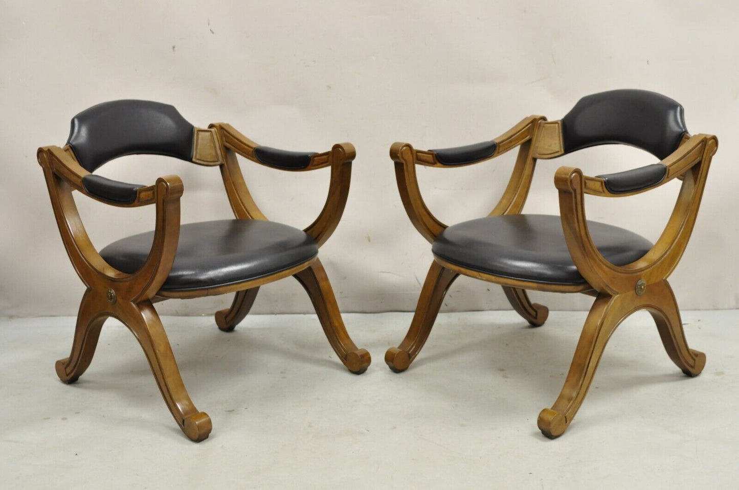 Vintage Drexel Esperanto Mid Century Spanish Style Curule Game Chairs