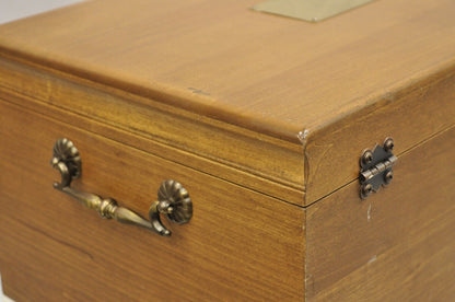 Vintage Federal Style Cherry Wood Silverware Box with Drawer Service for 12