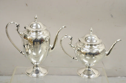 LBS Co. 1849 English Edwardian Style Silver Plated Tea Coffee Set - 4 Pc Set