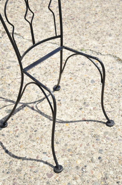 Vintage Salterini Style Wrought Iron Small Garden Patio Bistro Dining Set - 3 pc