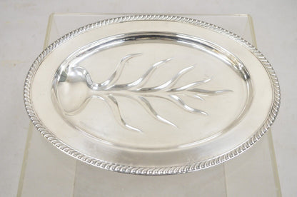 Vintage WM Rogers Victorian Silver Plated Meat Cutlery  Oval Silver Platter Tray