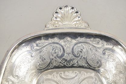 Barker Ellis England EPCA Silver Plated Shell Handle Etched Candy Dish - a Pair