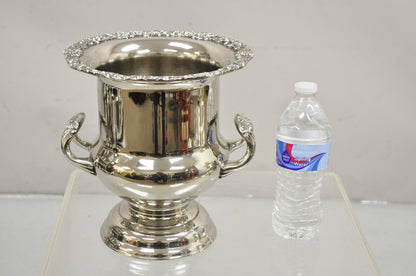 Victorian Style Silver Plated Potbelly Trophy Cup Champagne Chiller Ice Bucket