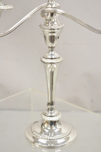 Gorham YC3031 3 Arm Branch Colonial Silver Plated Candle Candelabra - a Pair