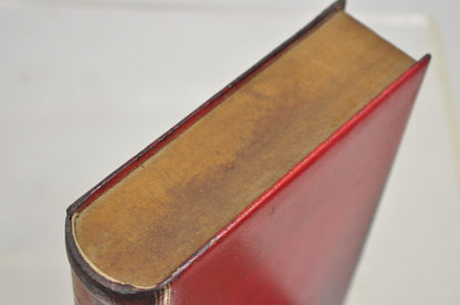 Vintage Italian Regency Red Leather Bound "Science" Faux Book Bookend