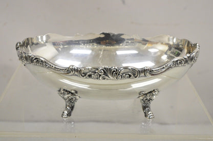 Vintage Wallace 214 Victorian Style Silver Plated Oval Footed Fruit Bowl