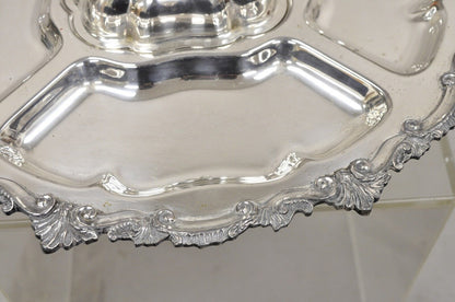 Vtg Victorian Style Silver Plated English Revolving Vegetable Serving Platter