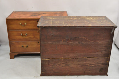 19th C. George III Mahogany Highboy Tall Chest on Chest 8 Drawer Dresser