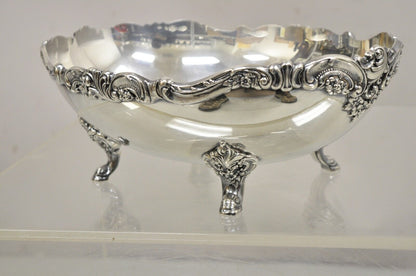 Vintage Wallace 214 Victorian Style Silver Plated Oval Footed Fruit Bowl