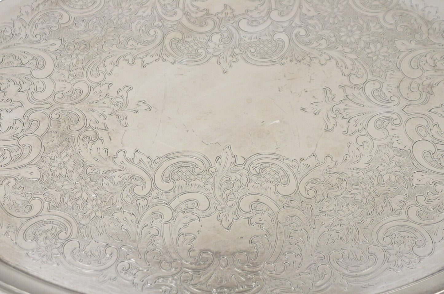 Vintage Wallace Royal Rose 9826 Silver Plated Ornate Oval Serving Platter Tray