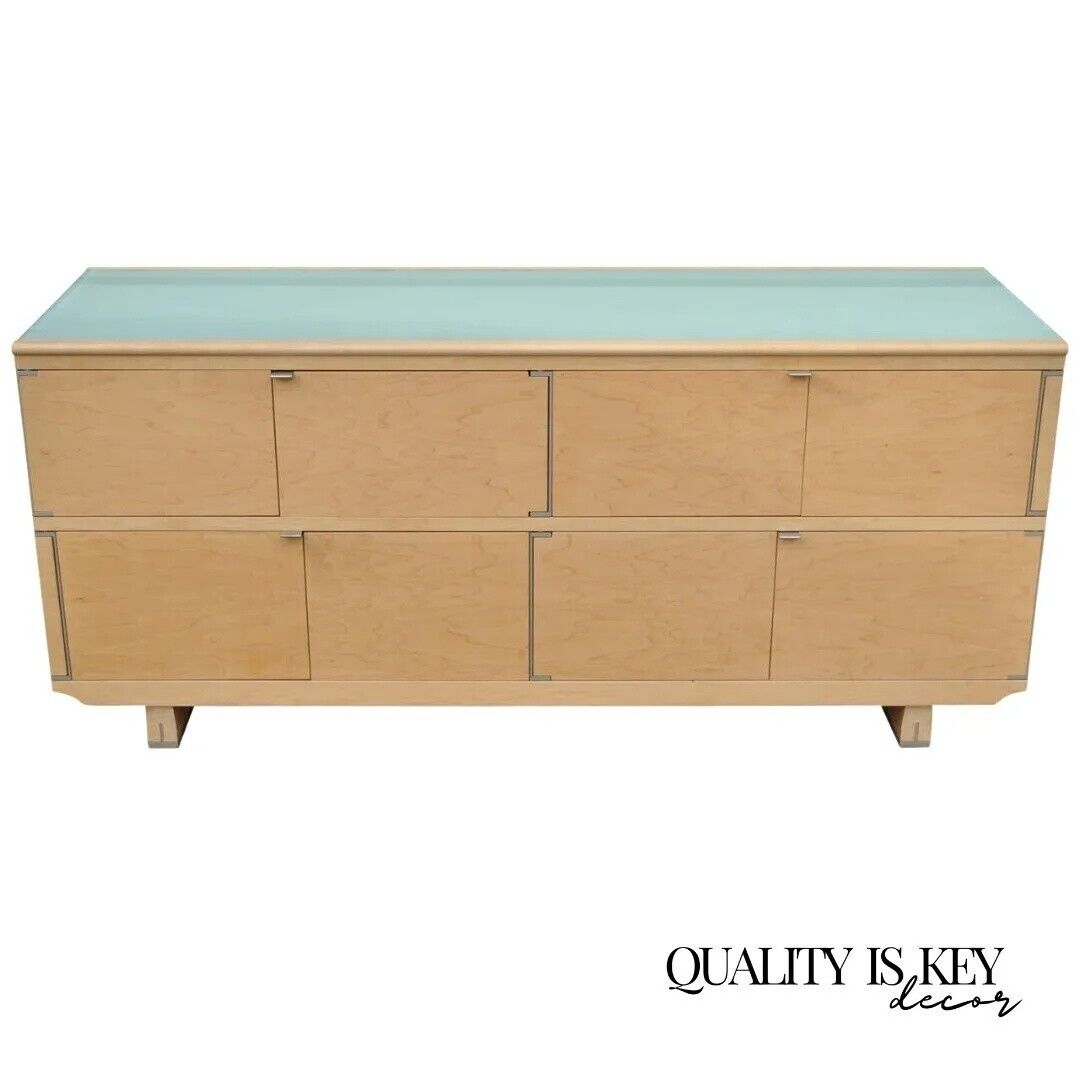 Chi Wing Lo for Giorgetti Olo Maple and Glass Sideboard Credenza Cabinet