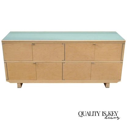 Chi Wing Lo for Giorgetti Olo Maple and Glass Sideboard Credenza Cabinet