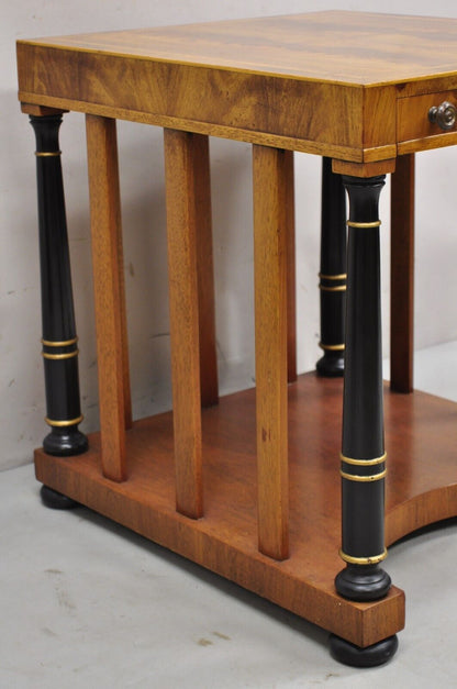 Weiman Heirloom Italian Regency Empire Mahogany Side Table w/ Black Columns