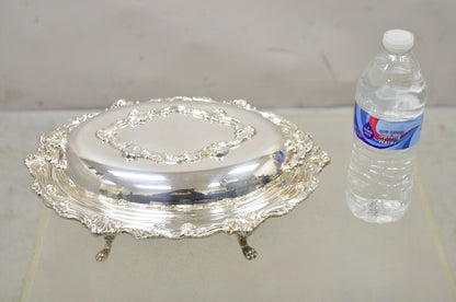 Victorian Style Silver Plated Ornate Lidded Twin Handle Vegetable Serving Dish