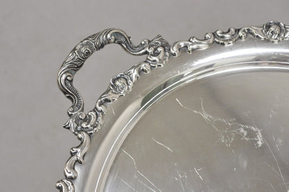 Vintage Alpaka Victorian Style Oval Silver Plated Serving Platter Tray