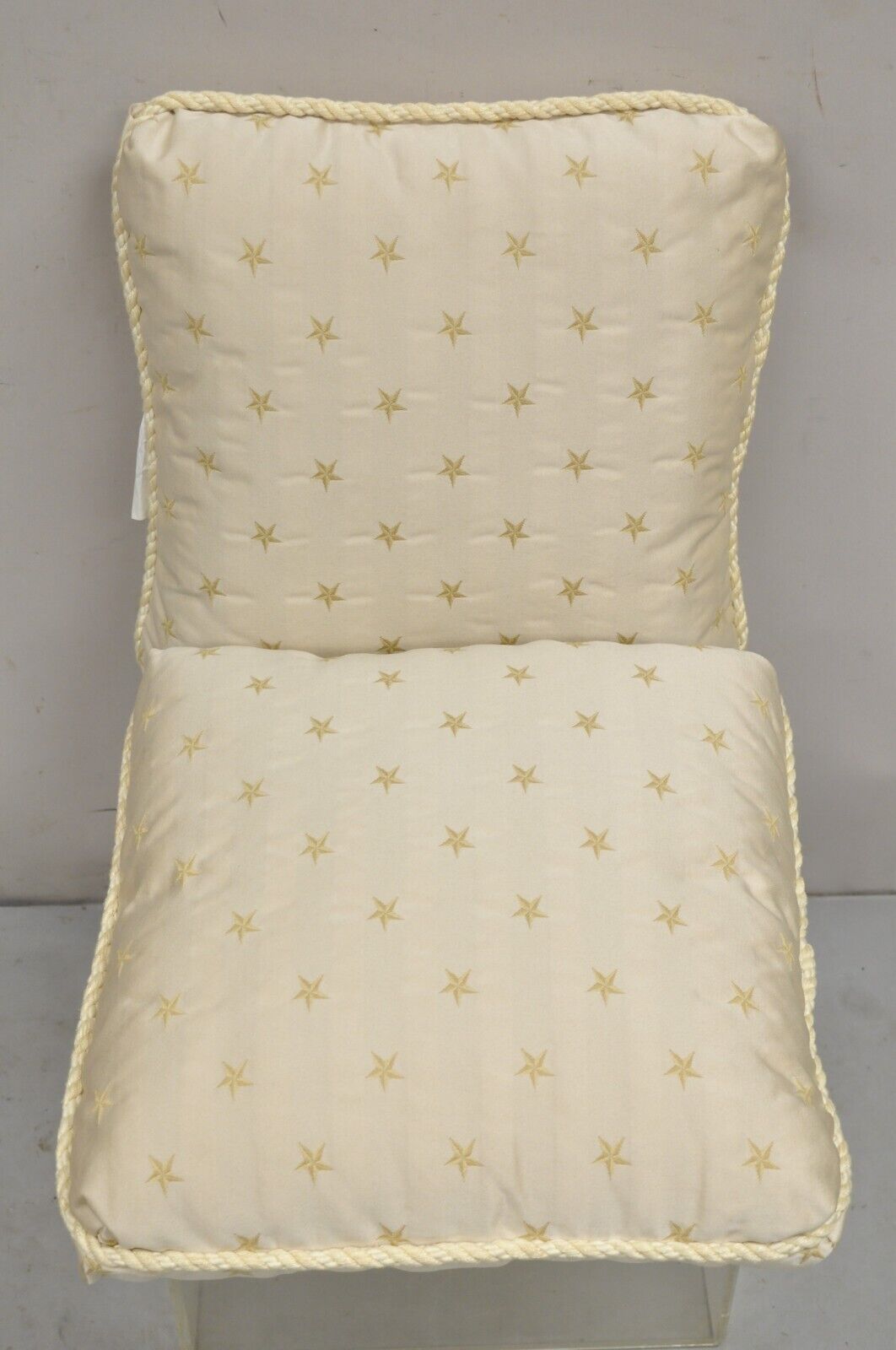 Ethan Allen Neoclassical Style Gold Star Stripe 17" Square Throw Pillows - 2 Pcs