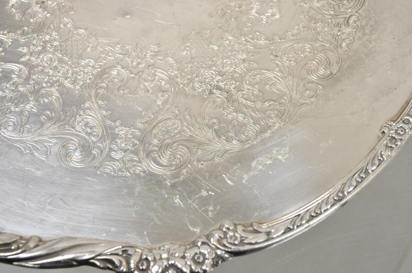 Vintage Heritage 1847 Rogers Bros. 9426 Round Silver Plated Platter Tray