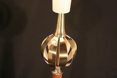 Pair of Vintage Mid Century Modern Lightolier Brass Orb Lamp Gerald Thurston