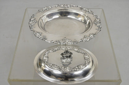 Vintage Victorian Silver Plated Oval Covered Vegetable Dish Serving Platter