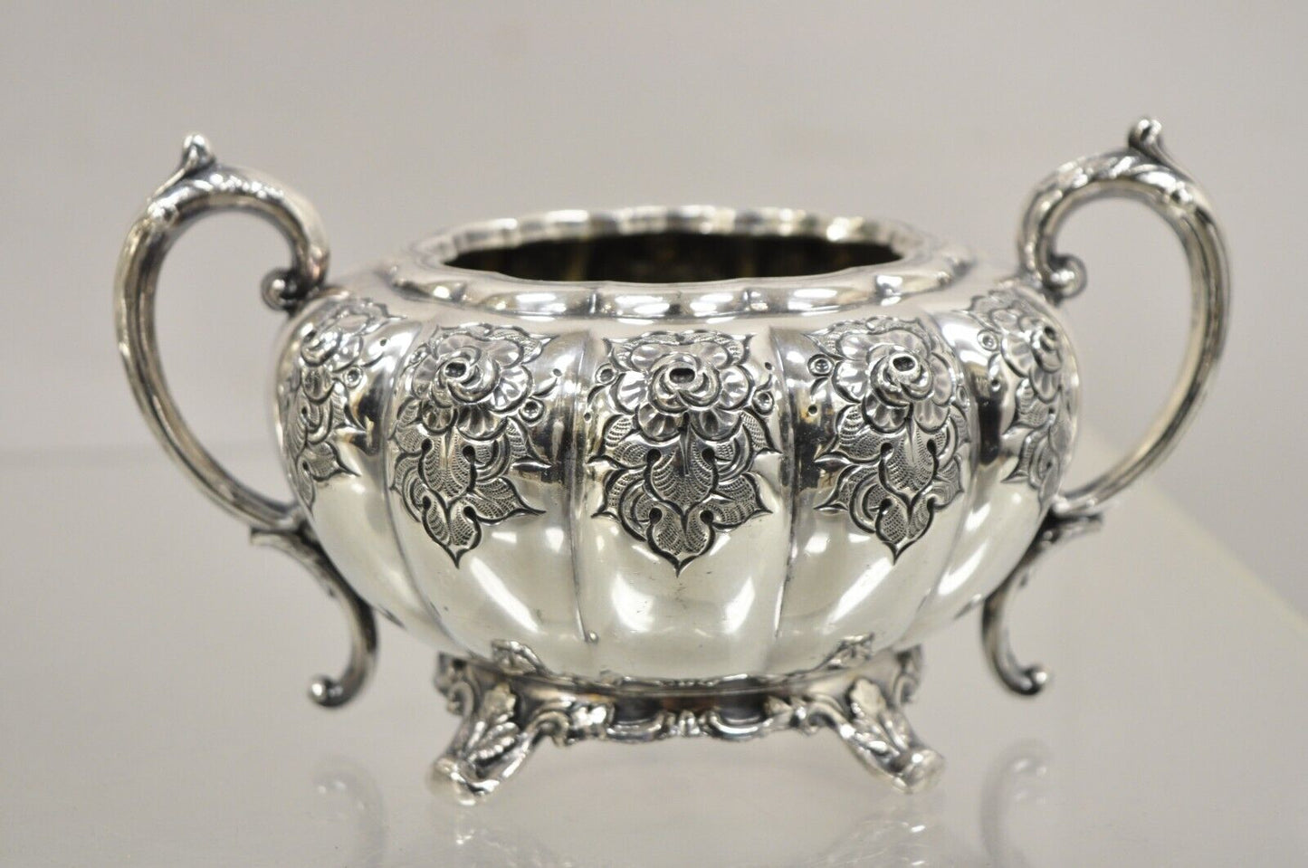 Vintage Victorian 1881 Rogers Canada Silver Plated Sugar Bowl and Creamer Set