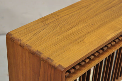 Vintage Kalmar Teak Wood Mid Century Modern 30 Slot CD Rack Holder Organizer (B)