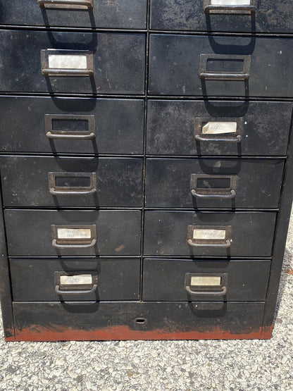 Vintage Industrial Steel Metal 18 Drawer Machinist Chest Garage Parts Cabinet