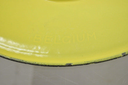 Vintage Descoware Belgium Yellow Cast Iron Enamel Oval Lidded Casserole Pot