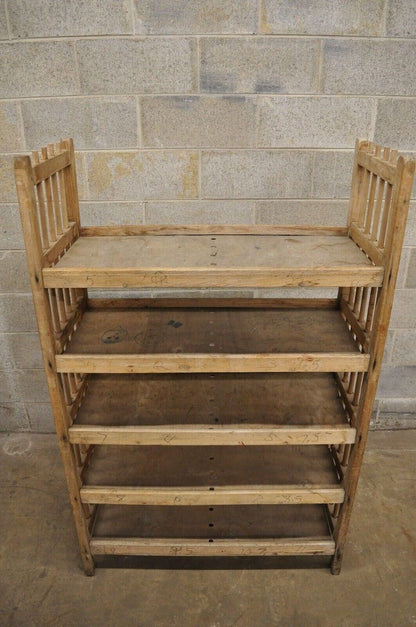 Vintage Wooden Industrial 5 Shelf Shoe Drying Rack Steampunk Bookcase Stand