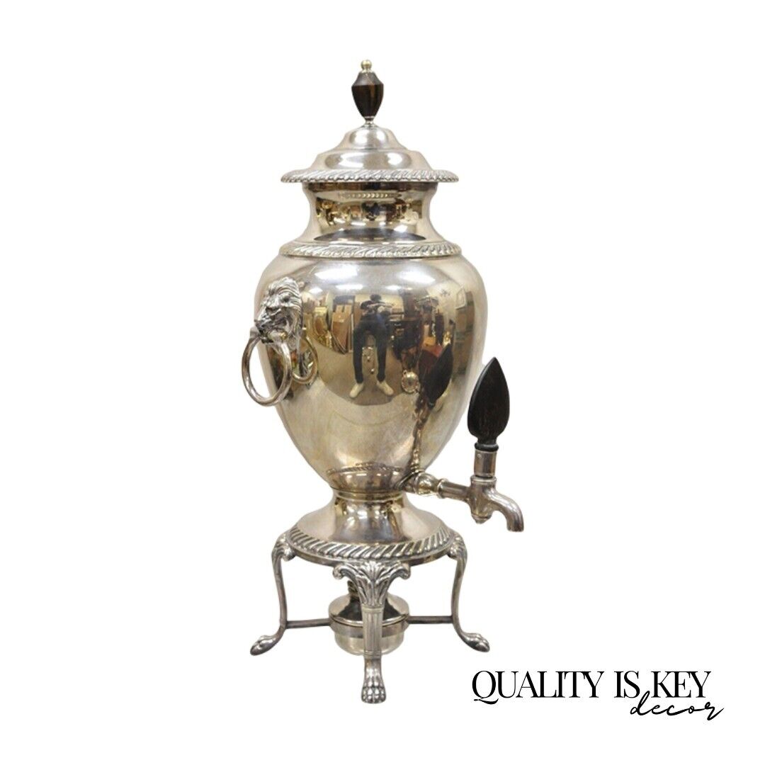 Silver Plated Samovar Coffee Tea Urn Regency Lions By International Silver Co.