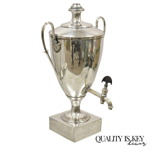 English Regency Trophy Cup Silver Plated Laurel Course Horse Race Award Samovar