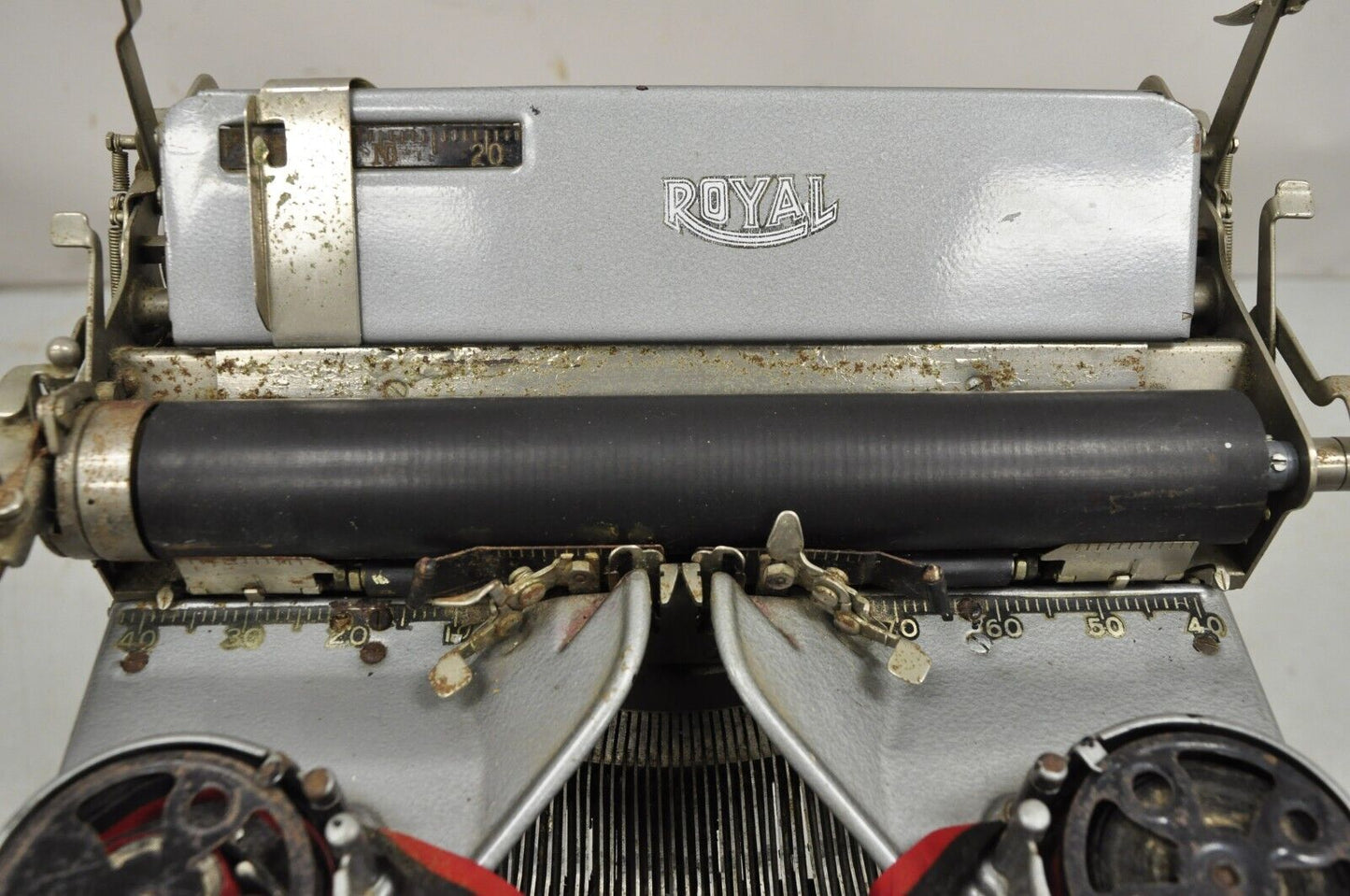 Antique Royal Model 10 Art Deco Typewriter with Beveled Glass Sides