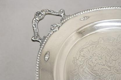 Vintage Wallace Rose Point Victorian Silver Plated Oval Serving Platter Tray