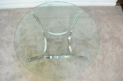 Tri-Mark Chrome Plated Steel Round Coffee Table after Roger Sprunger for Dunbar