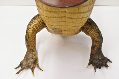 Vintage Alligator Waiter Standing Full Body Mount Taxidermy Ashtray Stand